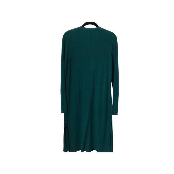 J Jill Cardigan Size XS Green Silk Blend Long Sleeve Long Line Ribbed Duster - Picture 6 of 11